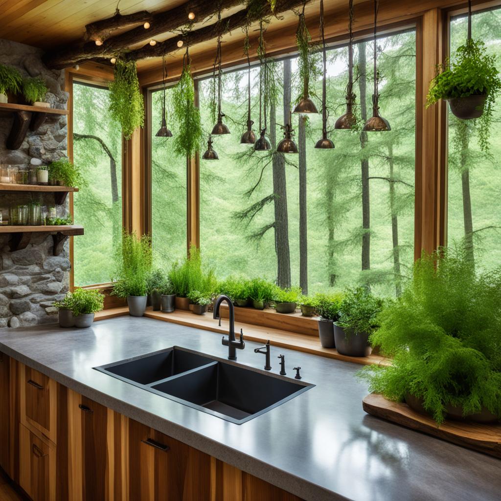 Nature-inspired eccentric kitchen design