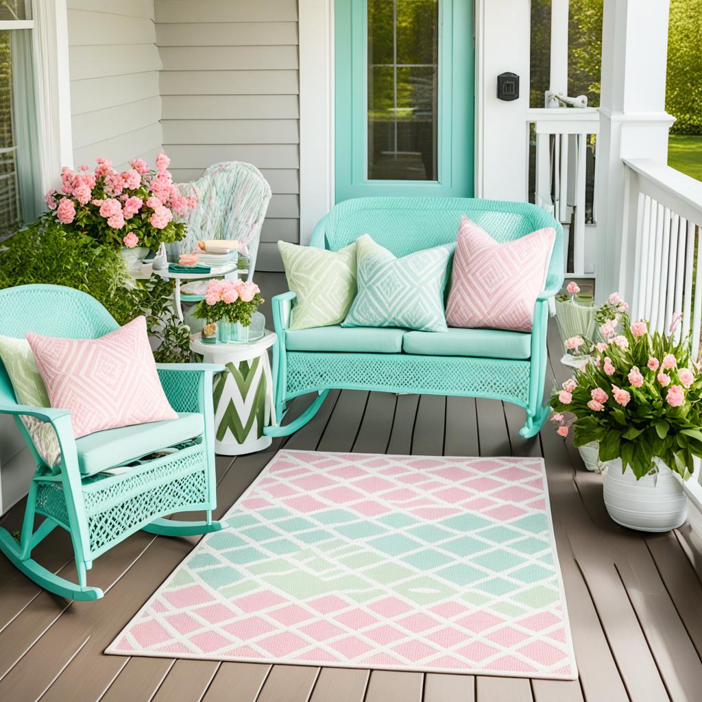 Outdoor rugs for spring porch decor