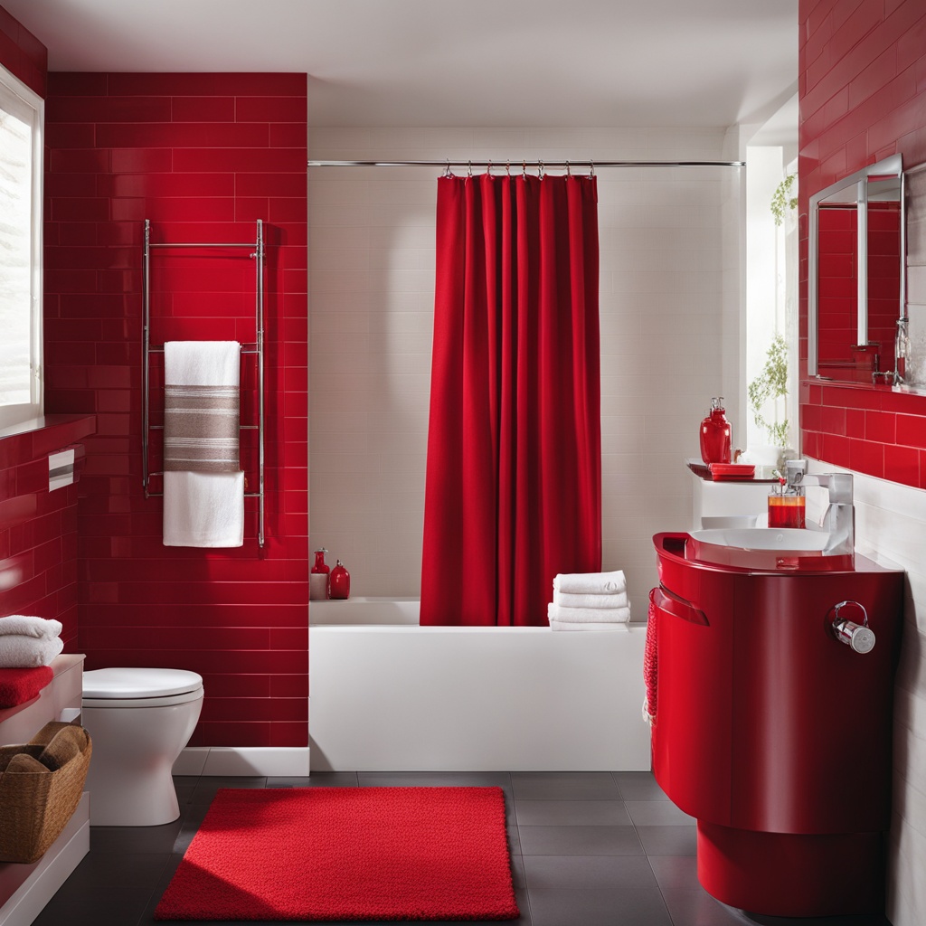 Red bathroom accessories