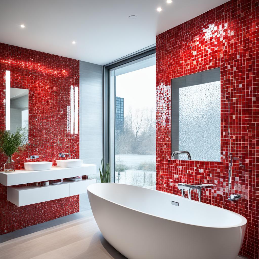 Red bathroom tile ideas