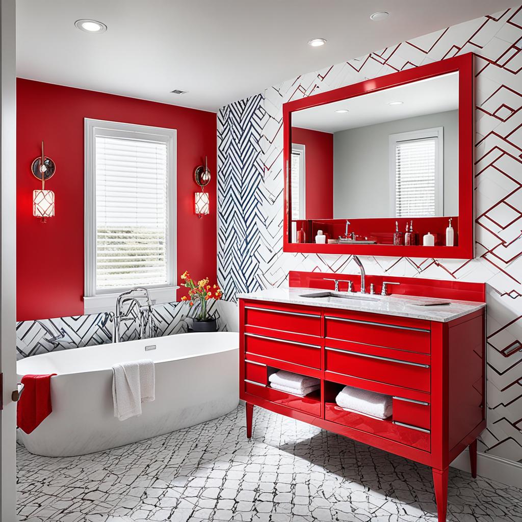 Red bathroom vanities