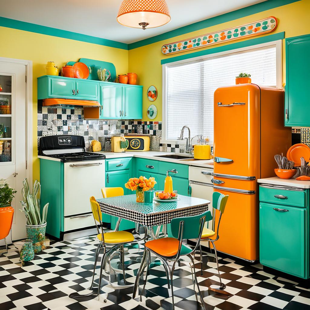 Retro and vintage-inspired eccentric kitchen