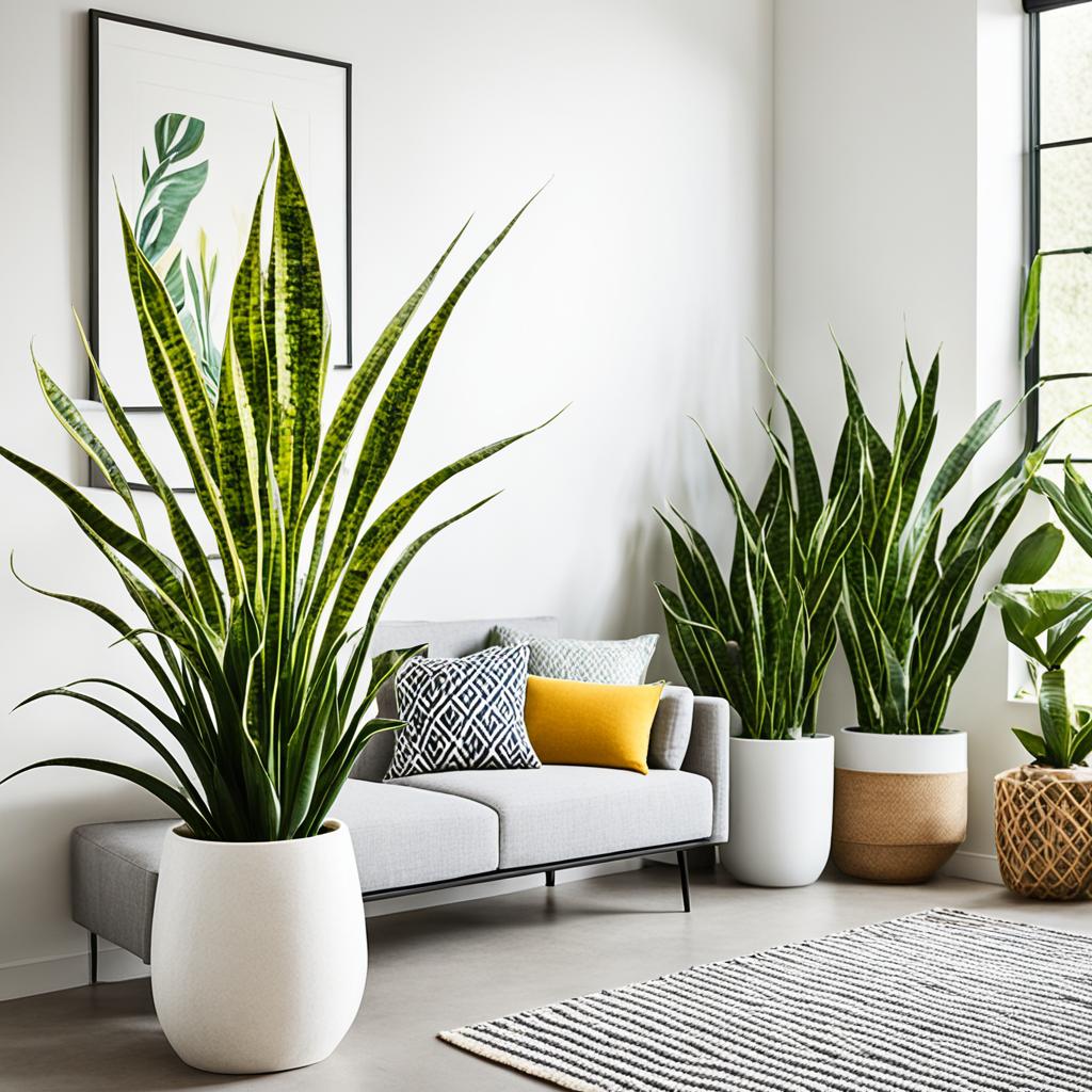 Snake plant in indoor space