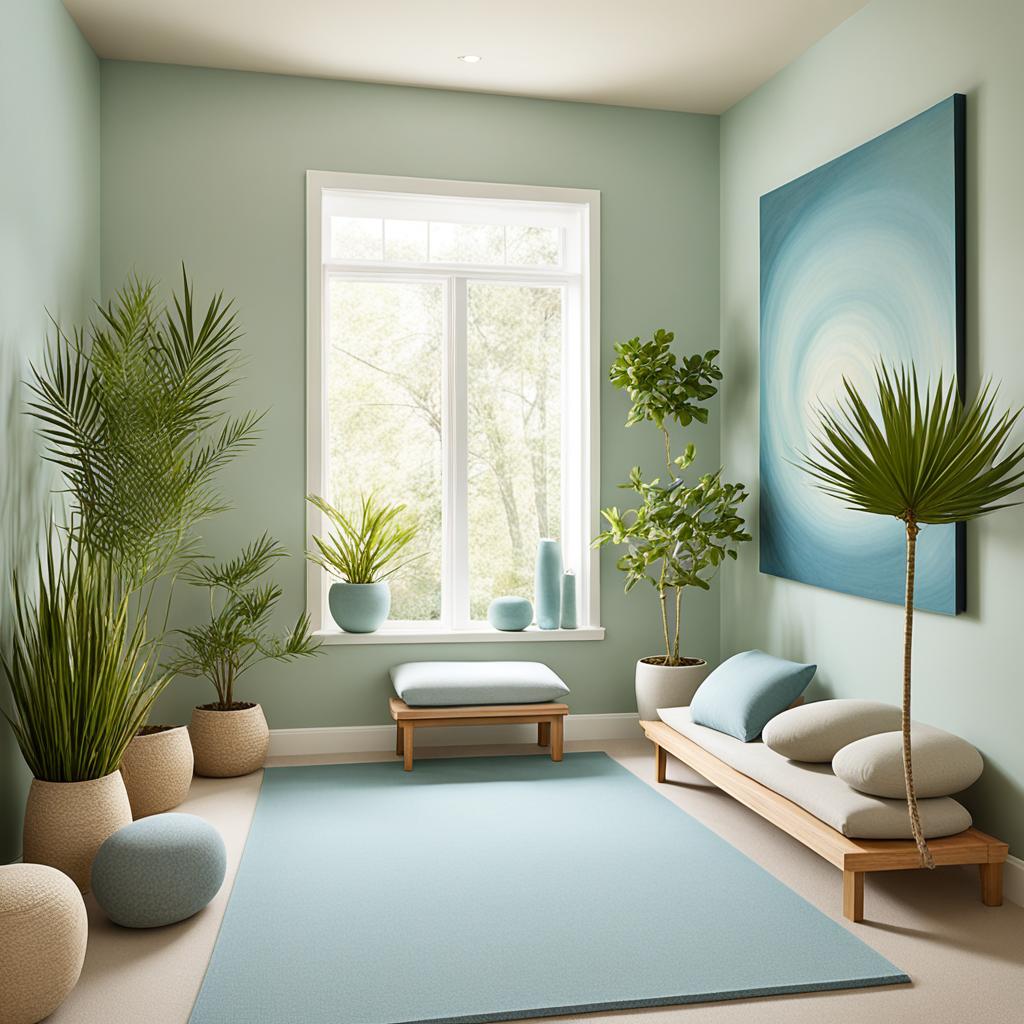 Soothing color palette for meditation room