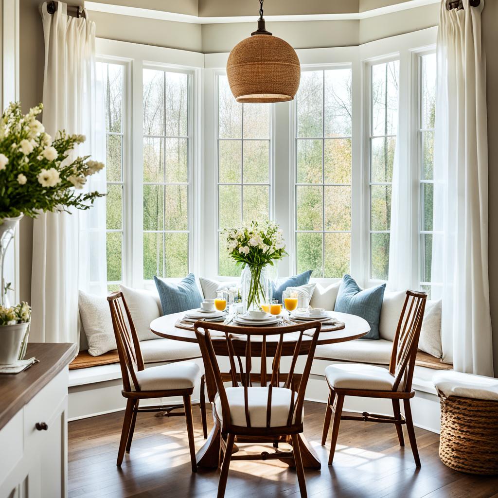 cozy breakfast nook with natural light