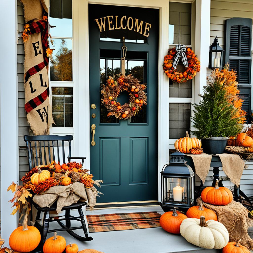 rustic fall porch decor