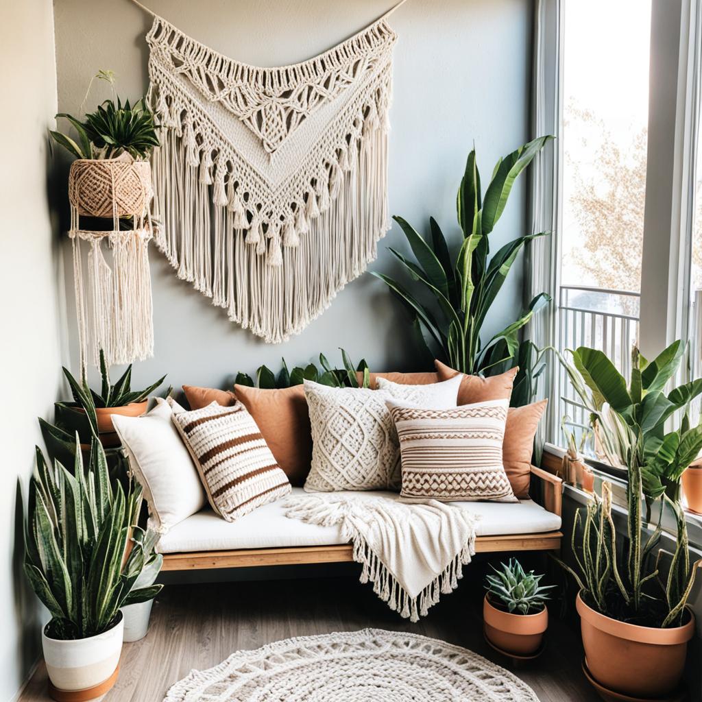 DIY macramé wall hanging for bohemian balcony designs