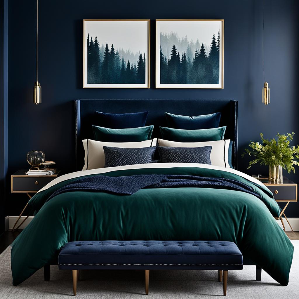 Dark color palette for bedrooms