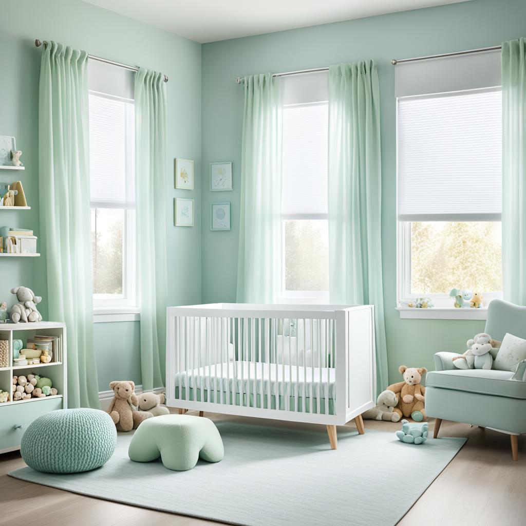 Gentle blue and green nursery color scheme