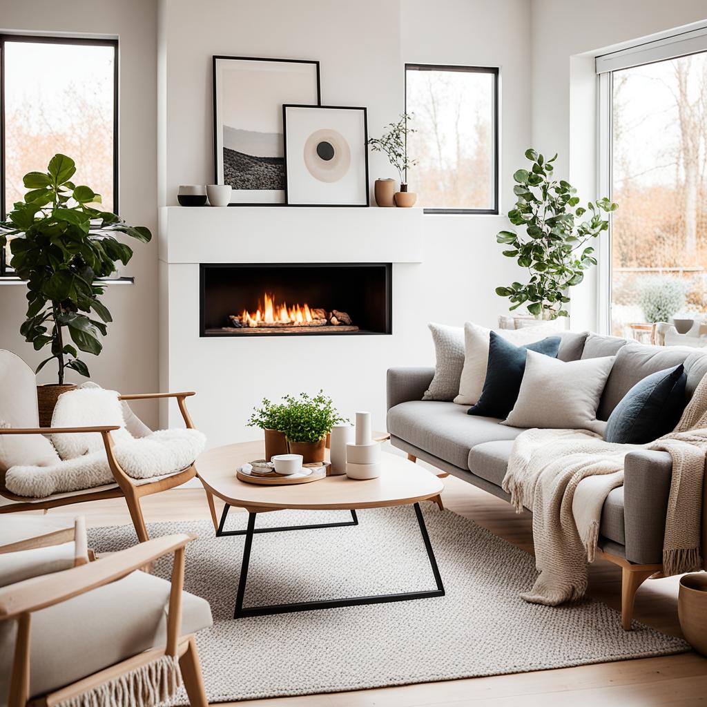 Hygge concept in cozy interiors