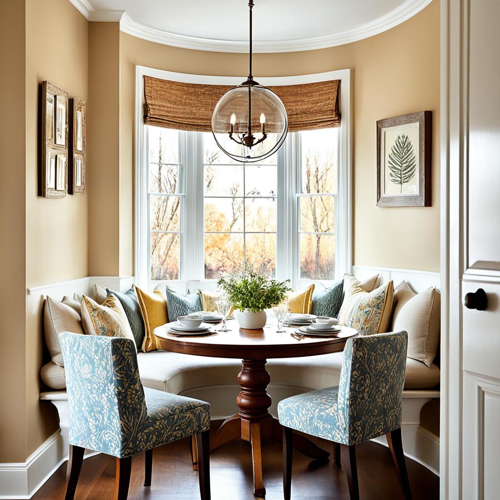 Round dining table in small space