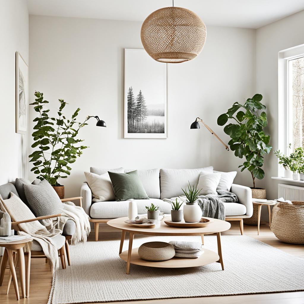 Scandinavian interior with natural materials