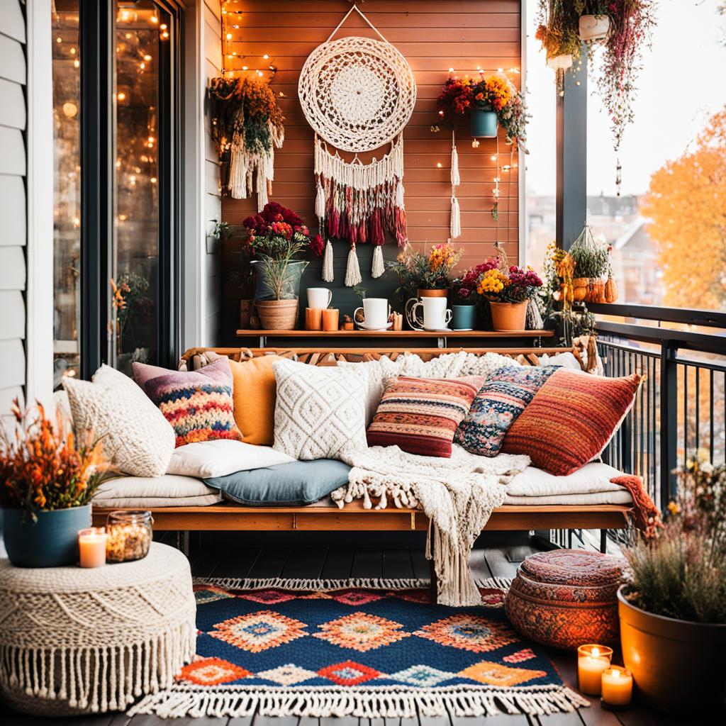 Seasonal boho chic balconies