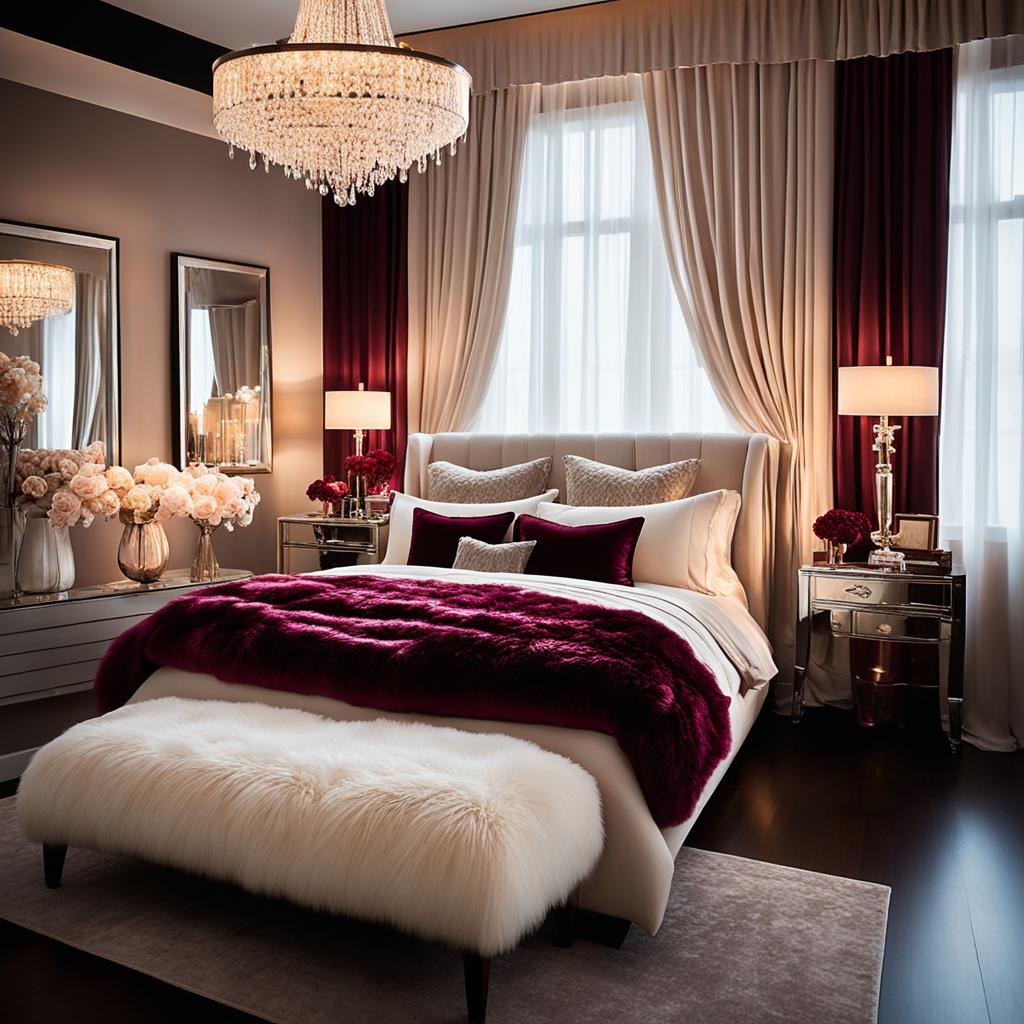 Sensual fabrics in a romantic bedroom