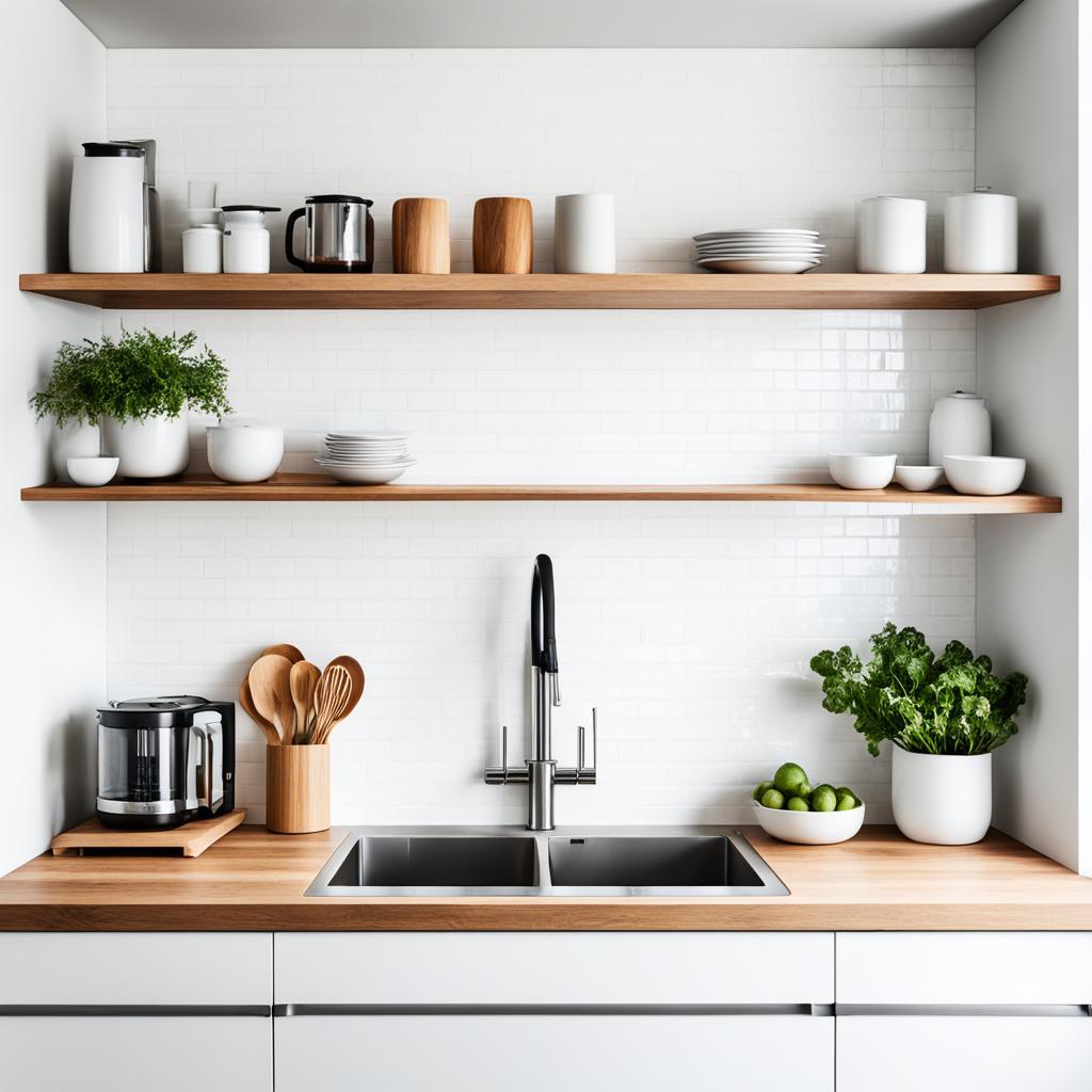 Space-saving appliances in a minimalist kitchen