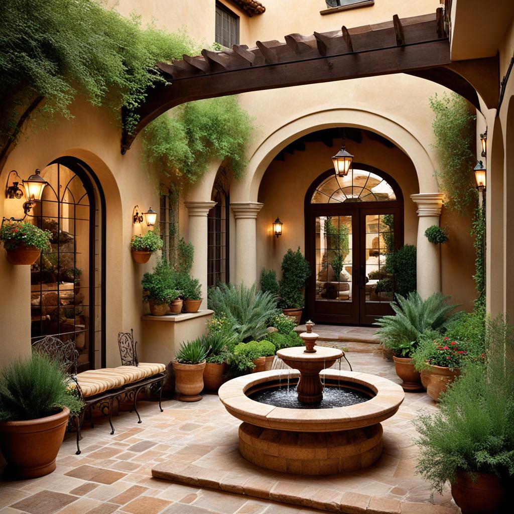 Tuscan style courtyard design