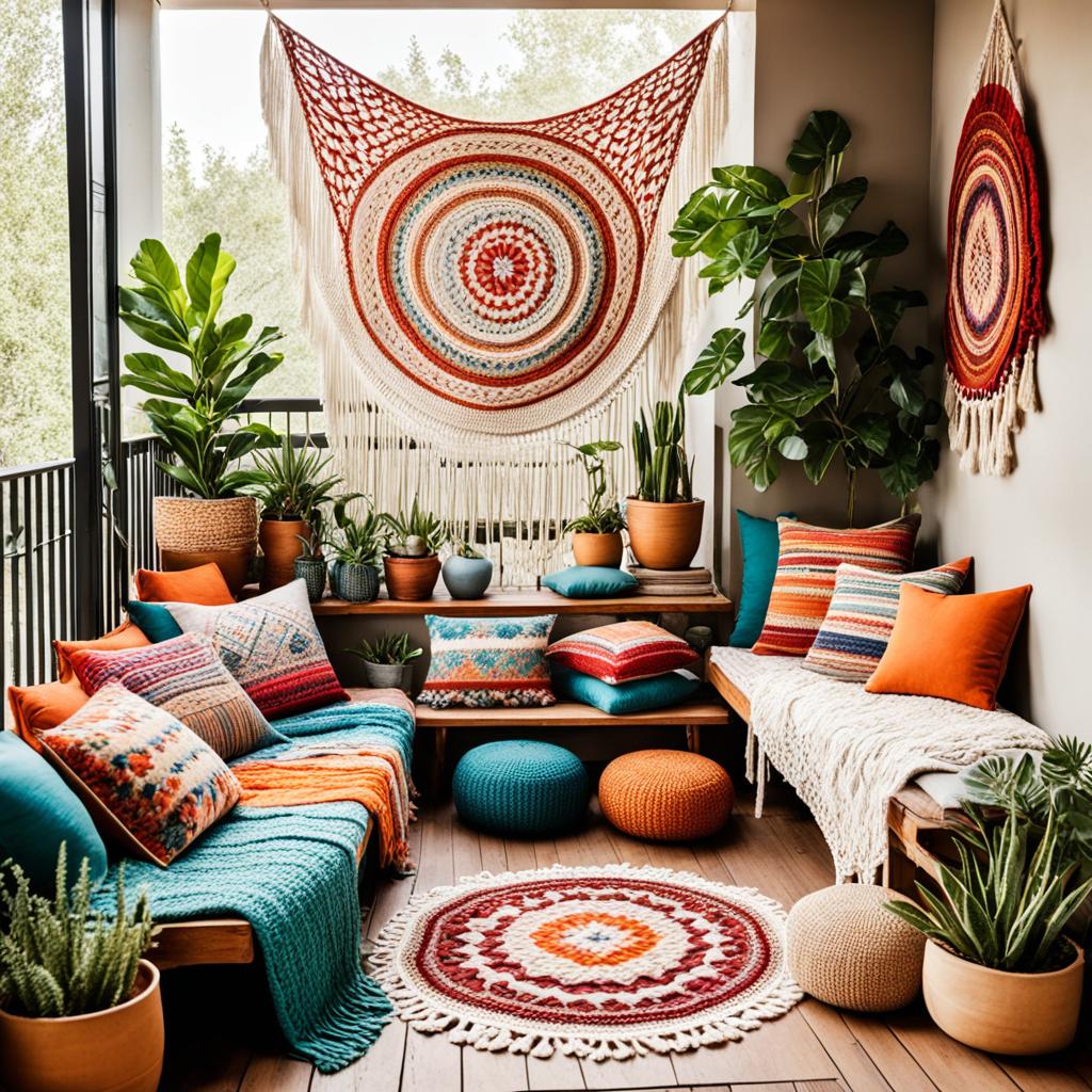 boho balcony textiles