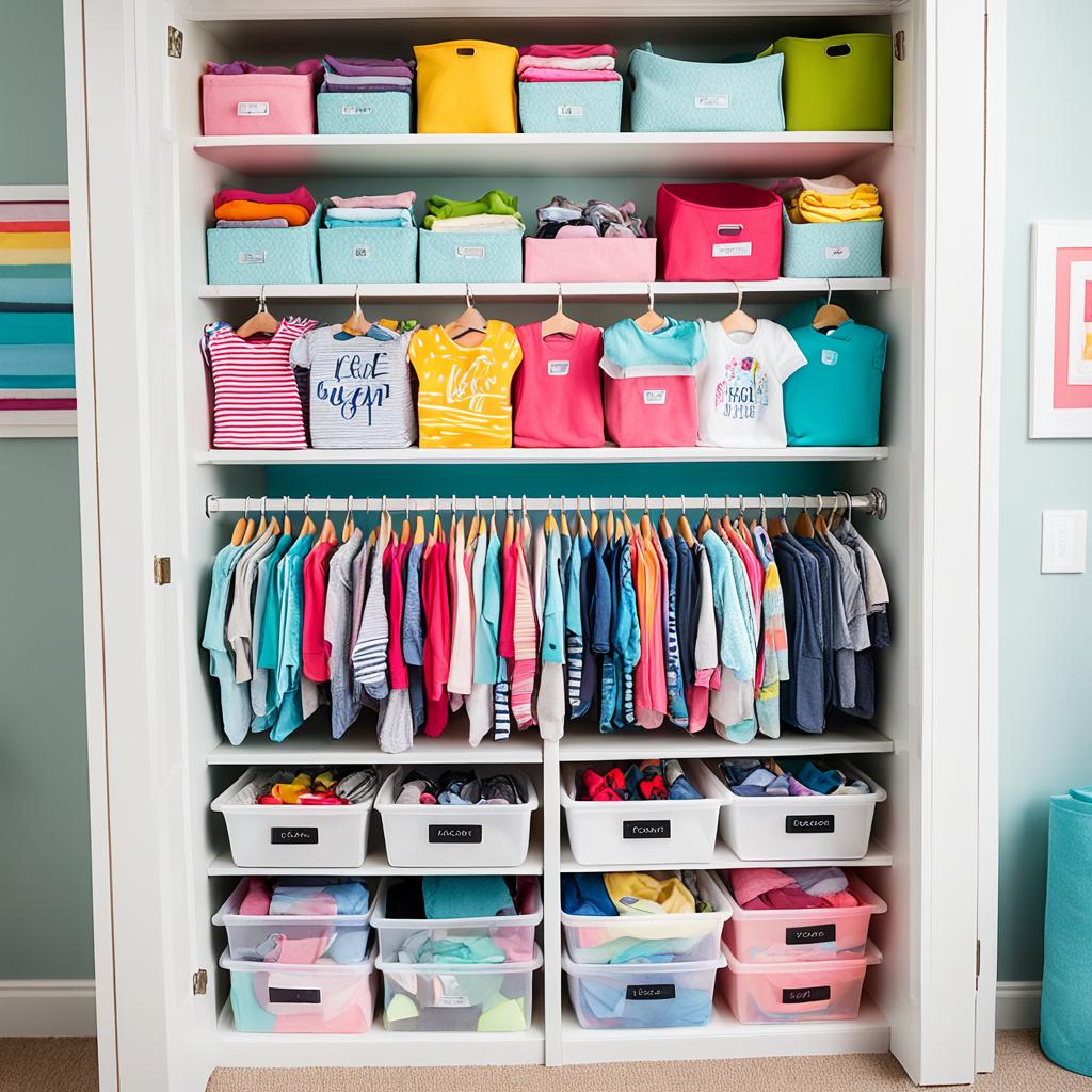 organizing kids' clothes